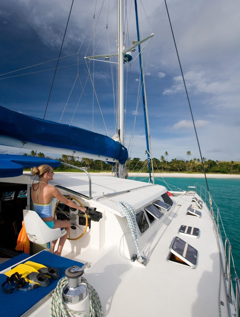 luxury vacation on a yacht in the yasawa islands of fiji in the south pacific.
