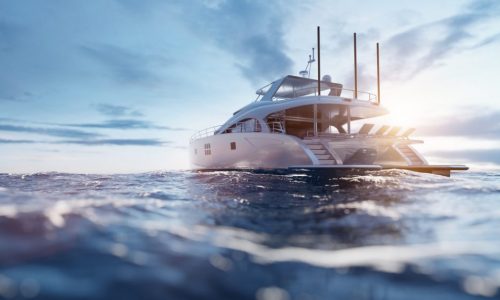 luxury motor yacht on the ocean 4
